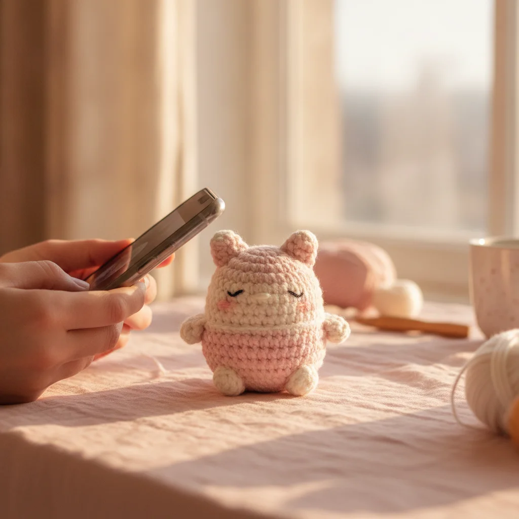 Amigurumi blog iç görsel: Amigurumi Oyuncaklarınızı Parlatın: Sosyal Medya ve Dükkanlar İçin Fotoğraf Çekim İpuçları