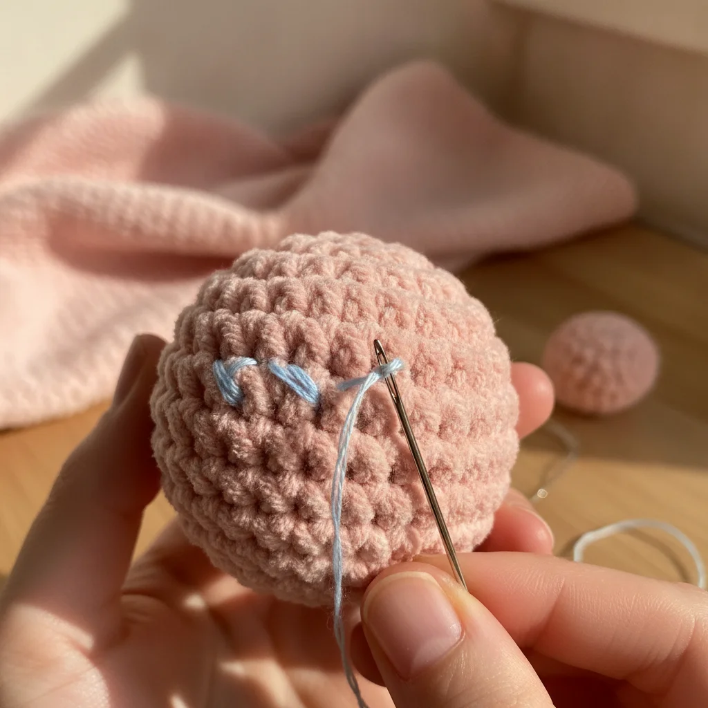 Amigurumi blog iç görsel: Amigurumi Oyuncaklarda Nakış Göz Yapımı: Güvenliğin ve Sevimliliğin Sırrı