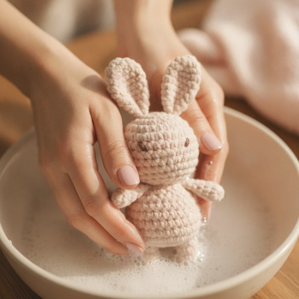 Amigurumi blog iç görsel: Amigurumi Oyuncaklarını Sevgiyle Yıkayın: Adım Adım Bakım Rehberi