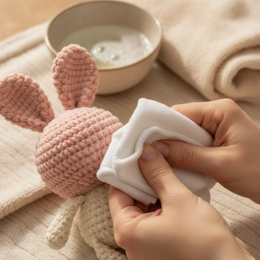 Amigurumi blog iç görsel: Amigurumi Oyuncaklarda Leke Çıkarma ve Spot Temizlik Rehberi