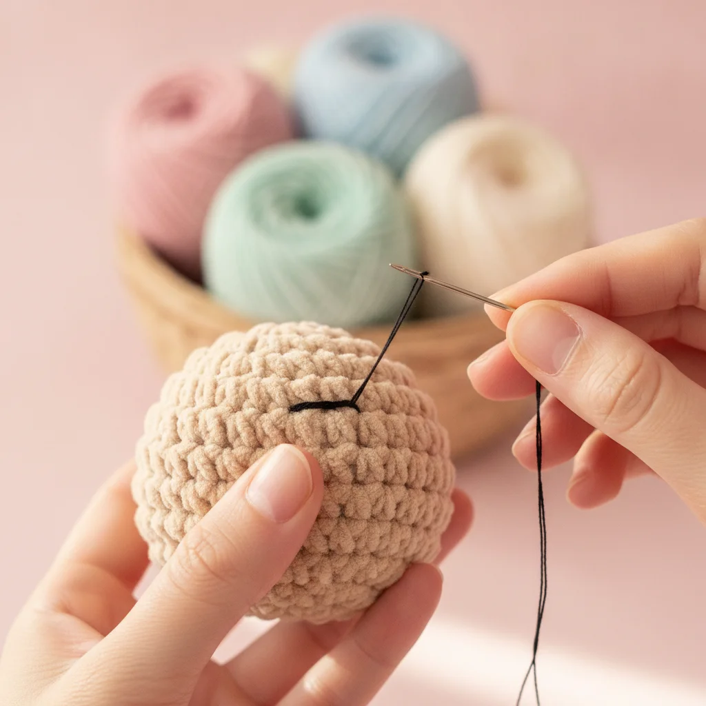 Amigurumi blog iç görsel: Amigurumi Oyuncaklarınıza Nakışla Can Verin: Yüz Detayları Nasıl Eklenir?