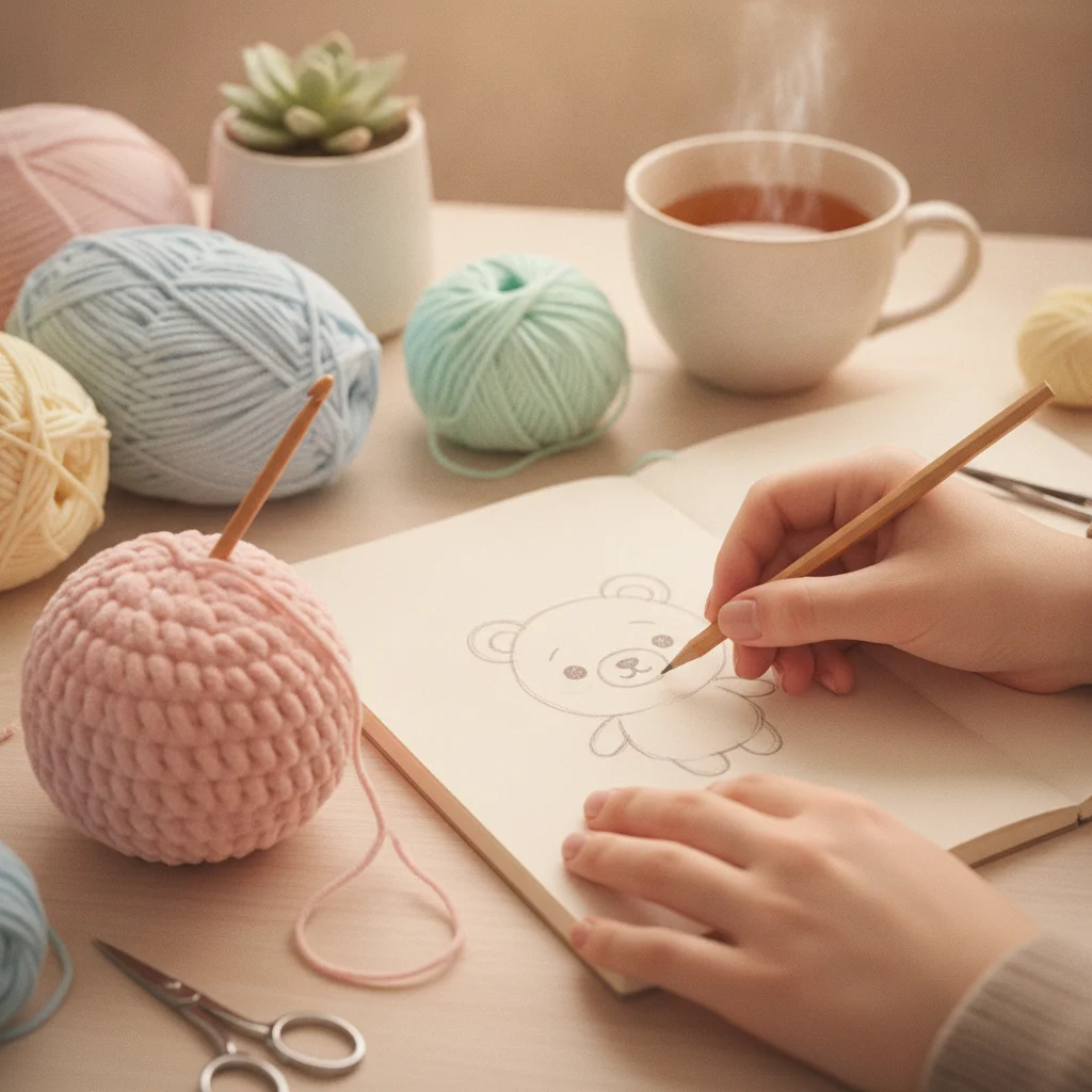 Amigurumi blog iç görsel: Hayalden İlmeğe: Kendi Amigurumi Karakterinizi Tasarlama Rehberi