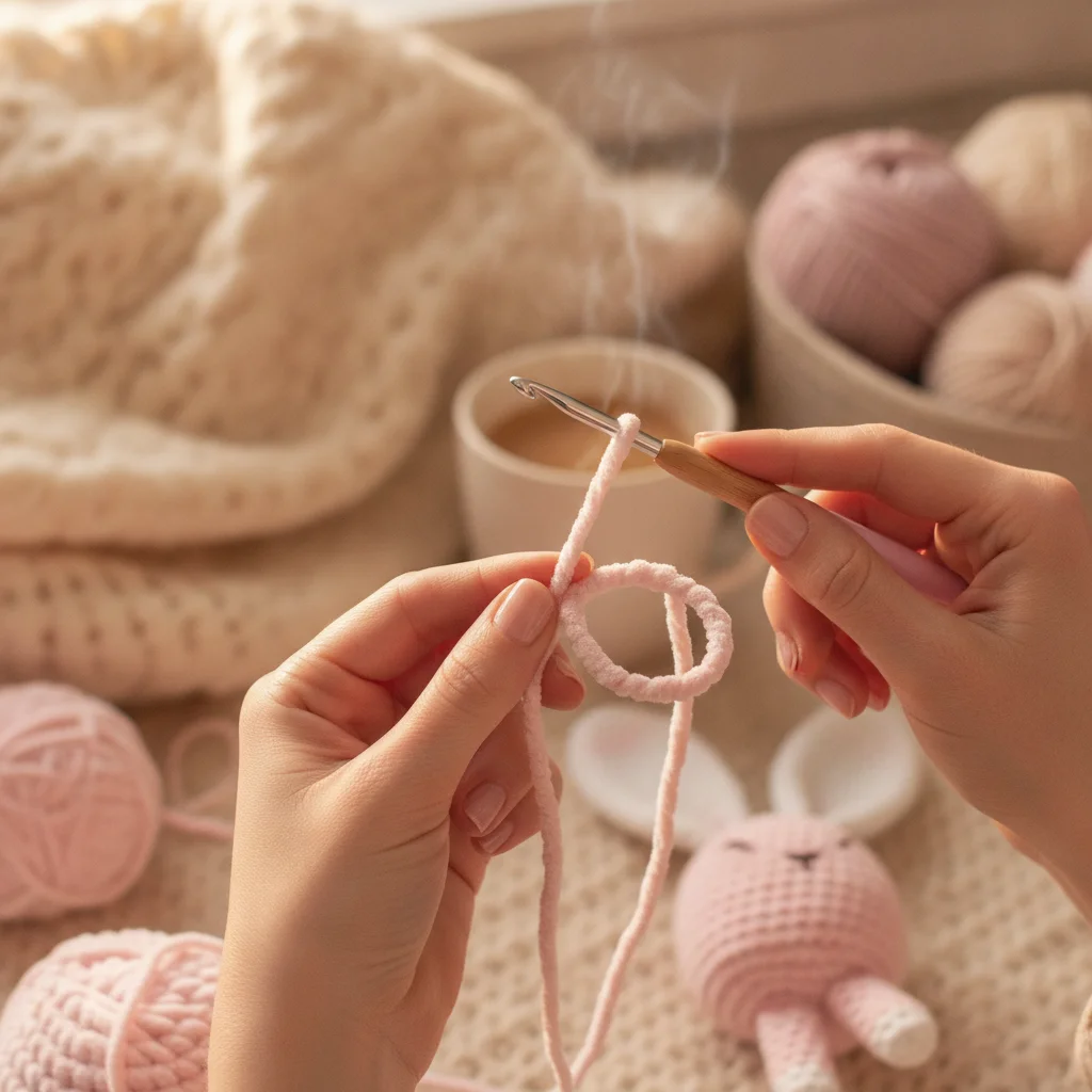 Amigurumi blog iç görsel: Amigurumiye Başlangıcın Sırrı: Sihirli Halka Nasıl Yapılır?
